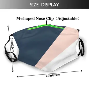 Elegant Blush Pink Geometriske Trekanter Voksne Ikke-Disponible Ansigt Maske Anti Haze Maske Med Filtre Til Beskyttelse Dækning Af Respirator
