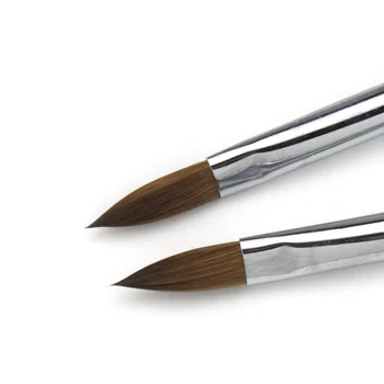 Kolinsky Hår Negle Børster til #10 #12 Ren Akryl UV-Udvidelse Bygherre Tips Pen Ren Børste Manicure Metal Håndtag