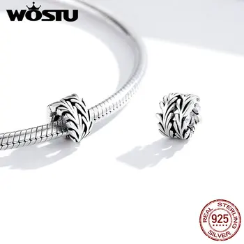 WOSTU 925 Sterling Sølv Charm Perler Tang Kæde Charms Passer Oprindelige Armbånd Kvinder Smykker Gave Smykker gøre