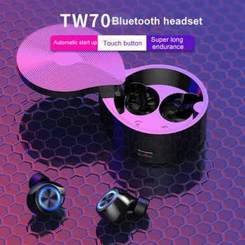 TW70 Trådløse Bluetooth Hovedtelefoner Vandtæt Sport Gaming Headset Stereo Øretelefoner Touch Virker På Alle Smartphones, Musik Hovedtelefoner