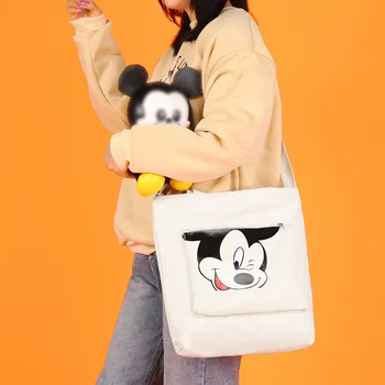 Disney Minnie taske kvinder Canvas taske kvindelige 2020 nye mode sød tegnefilm taske Mickey skulder bærbare shopping taske