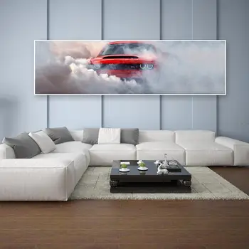 Lærred Maleri sportsvogn dodge challenger demon Væg Kunst Billedet Modulære Baggrunde Plakat HD-Print for living room Home Decor
