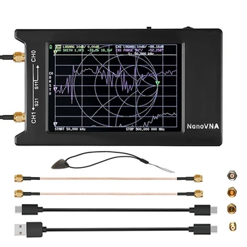 NanoVNA-H4 Vector Network Analyzer 10KHz-1,5 GHz HF, VHF, UHF Antenne Analyzer Måling,med LCD-Tryk på Sn Nano VNA