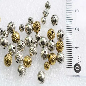 Engros-6mm Legering Steg Rosenkrans, Perle Halskæde, Armbånd, Smykker, Legering Steg Løse Perler