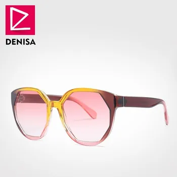 DENISA Polygon Gradient Linse Ramme Dame solbriller 2019 Nye Blå Pink Pladsen Herre Solbriller Store Vintage Goggle UV400 G2016