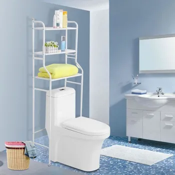 Home Storage-Organizer Holder Rustfrit Stål Rack Toilet Kabinet Reoler Køkken Vaskemaskine Rack Badeværelse Plads Hylde HOT