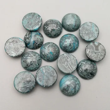Natursten Mode blå onyx runde Perler 4 6 8 10 12mm 14mm 16mm 18mm 20mm charme cabochonslebet smykker tilbehør 50stk uden hul