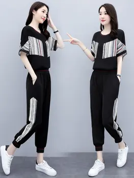 Trending Produkter Sportslige suit female 2 delt sæt Toppen kvinder tøj Korean style Sommer tøj til kvinder Gratis fragt 229