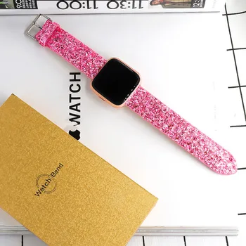 Fitbit Versa Lite Fashion Brand Kvinder Watchbands Smuk Bling Stjerne Glitter Læder Håndleds-Strap Watch Band saat kordonu