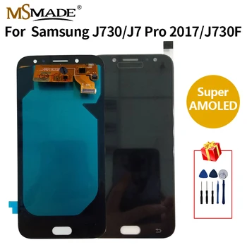 Super AMOLED-For Samsung Galaxy J7 Pro 2017 J730 LCD-Skærm Touch screen Digitizer Assembly Reservedele Til SM-J730FM LCD -