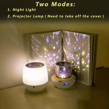 Farverige stjernehimmel Projektor Nat Lys Rotation Stjerneklar Moon Night Lampe USB-Opladning Til Fødselsdag Gave Romantisk Baby Børn