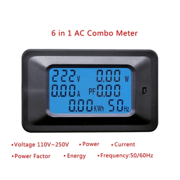 Nyeste 20/100 A AC Digitalt LCD-Panel Power Watt Meter Overvåge Spænding KWh Voltmeter Amperemeter