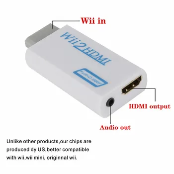 WII til HDMI Konverter Full HD 1080P WII Wii HDMI 2 HDMI Converter 3.5 mm Lyd til PC ' en HDTV-Skærm Til Wii HDMI Adapter