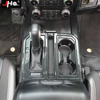 JHO Plast Carbon Korn Gear Shift kopholder Panel Overlay Dække Trim for Ford F150 2017-2020 Raptor 2019 2018 Bil Tilbehør
