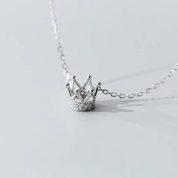 MloveAcc S925 Sterling Sølv Kæde dronningens Krone Vedhæng Halskæde Kvindelige Elegante Smykker Gave til Kvinder, Piger