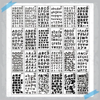 24pcs/set Alfabetets Bogstaver Tegning Skabelon Stencil Maleri Prægning Scrapbog Drop Shipping