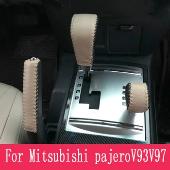 Velegnet til Mitsubishi Pajero V93 V97 Pajero Sport læder håndtag dække gearstangen smudsomslag gearstangen dække
