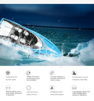 Fjernbetjeningen Båd H108 4 Kanals 2,4 GHz Blå RC Båd Racing Båd Med 180 graders flip genopladelige Batteri, Legetøj Gave Til Børn