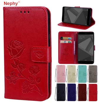 Nephy Flip Læder taske til Xiaomi Redmi S2 3S 4A 4X 5A 5 Plus Note 4 4X 5A Pro Steg blomst Luksus Wallet Cover Stå Telefonen Sag