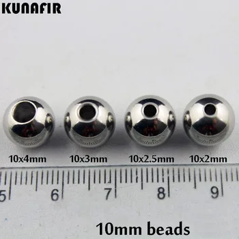 2 mm/2,5 mm/3 mm/4 mm hul 10 mm glat rustfrit stål perler bolden smykker DIY dele, tilbehør 100pcs ZSP032
