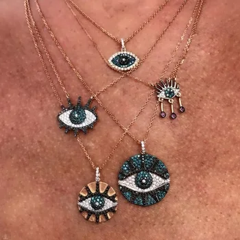 2019 Heldige kvinder tyrkisk onde øje disco mønt halskæde bohemia boho stil, mode smykker