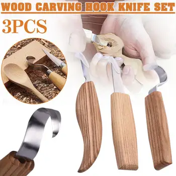 3Pcs/Pack Høje Mangan Stål Peeling Cutter Buede Cutter Universal Cutter Carving Værktøj Sæt