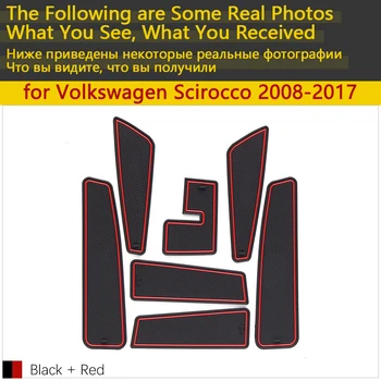 Anti-Slip Gummi Kop Pude Døren Groove Mat for VW Scirocco R GTS Volkswagen 2008~2017 2010 2012 Tilbehør måtte til telefonen