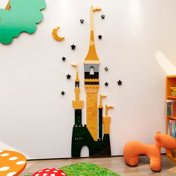 Tegneserie Slot Akryl 3D Spejl wall stickers Til børneværelset, boligindretning Børnehave Stue med wall stickers