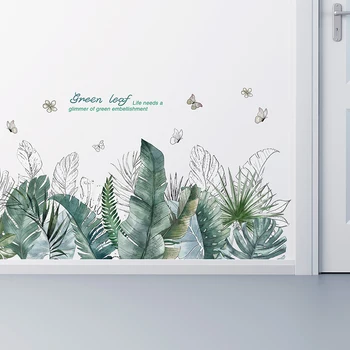 [shijuekongjian] Tropisk Træ, Blade Wall Stickers DIY Plante vægoverføringsbilleder til Stue, Soveværelse Dekoration i Hjemmet Indretning Mærkat