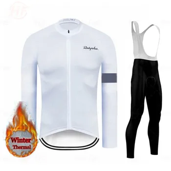 Pro Team Rcc Cykling Tøj Vinter Fleece Tøj Med Lange Ærmer, Jersey Sat UNinform Termisk Fleece Skinsuit Ropa De Hombre