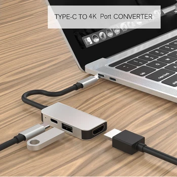 USB-C til USB Audio Kabel-Converter for Apple Macbook Skærm USBC 2.0 Type C Switcher HUB Adapter Omformer 4K HDMI-Kompatibel