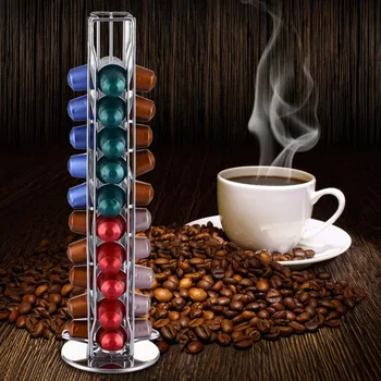 Neoteck For Nespresso 40 Roterende Kapsel Kaffe Pod Holder Stand Rack Roterende Tårn Kapsel Kaffe Pod Holder