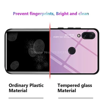 Hærdet Glas Tilfældet For Xiaomi Redmi Bemærk 9S 9 10 8 pro max antal Blank Farvet Gradient Farverige Sag For Xiaomi 10 pro lite Sag