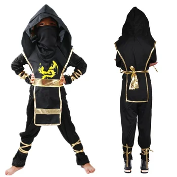 4-13Y Børn Dragon Ninja Cosplay Kostume Carnival Part Dreng Pige Kriger Usynlige Warrior, Assassin Fancy Kostume