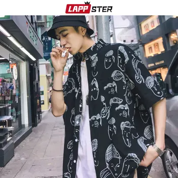 LAPPSTER Mænd Japansk Streetwear Hawaii-Skjorter 2020 Herre Hip Hop Sommer Skjorte Mandlige Harajuku Designer Vintage-Knappen Shirt INS