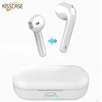 KISSCASE 5.0 Bluetooth Hovedtelefoner Til iPhone, Samsung Oprindelige Sport bluetooth headset Til Xiaomi Huawei støjreduktion hovedtelefoner