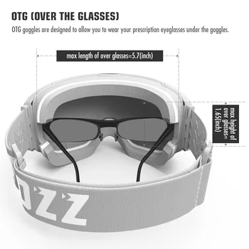 COPOZZ Magnetiske Ski Goggles med Quick-Change-Linse og Tilfælde Indstilles på UV400 Beskyttelse, Anti-tåge Snowboard Briller til Mænd & Kvinder