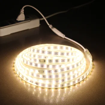 LAIMAIK SMD2835 LED Strip Light til køkken 120leds/M Vandtæt Høj lysstyrke fleksibel LED bånd udendørs have lys AC220V
