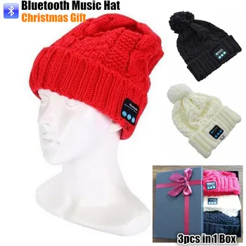 3pcs/sæt! Jul Familie Gave Strik Hue Smart Trådløs Bluetooth-Cap Headset Headset Speaker-Mic Magic Sport Vinter Varm Hat