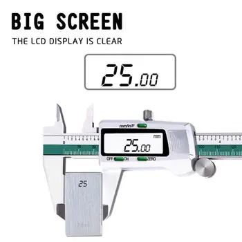 Professionel Digital Skydelære LCD-Display 0-300 mm Nøjagtighed 0.02 mm Vernier Caliper Måle Mikrometer Rustfrit Stål Måling af Værktøj