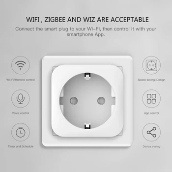 16A EU-Smart Wifi Stikket Med Magt Overvåge Smart Home Wifi Wireless Stikkontakt Arbejder Med Alexa, Google Startside Tuya Nye App