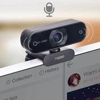 Original Rapoo C260 Webcam HD 1080P Med USB Med Drejelig Mikrofon Kameraer Til Live Video Broadcast-Opkald Konference
