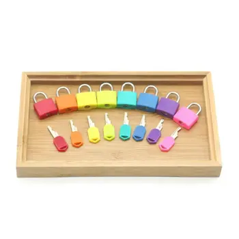 8-10stk Farverige Montessori Låse, Nøgler, Sæt Børn for Tidligt at Lære Pædagogiske Børnehave Sensorisk Legetøj Kit
