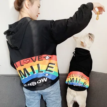 Mode Hund Coat Menneskelige Familie Passer Foråret Pug Chihuahua Tøj til Små og Mellemstore Hunde på Bulldog-Ropa Perro tøj til at bære