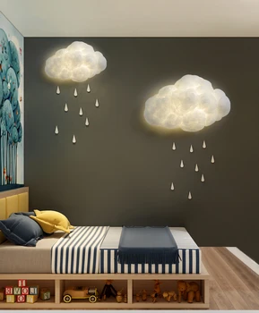 Kreative LED Cloud væglampe Moderne Fiber Soveværelse væglamper Bryllup Børns Rum Indretning Lamper Armatur Inventar