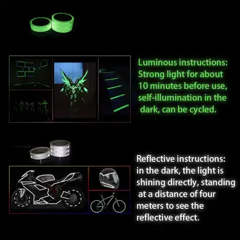 5m Reflekterende Bil, Motorcykel Og Hjelm Tape Striber PET Lysende Langvarig Cykel Grønne Reflektor Klistermærke Til Motorcykel