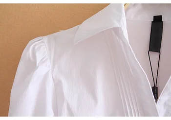 Kvinder Body Skjorte Bluse med Lange Ærmer Passer Shirts OL Turn down Krave Kvindelige Toppe Hvid Bodycon Kontor Dame Arbejde Bodysuit XL 2019