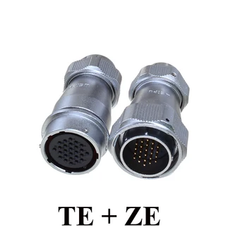 Original WEIPU WY28 Stik TE + ZE 2 3 4 7 8 9 10 12 16 17 20 24 26 Pin-TE Fastspænding Kabel-hanstik ZE In-line Kabel-Stik