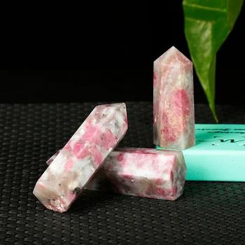 1PC Naturlige Steg sten sekskant Crystal Punkt Mineral Ornament energesis Healing Wand Familie Hjem Udsmykning DIY Gave