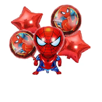 5 stk superhelt spider-man, Captain America temaet Aluminium film ballon En fødselsdagsfest Dekorere ballon Toy balloner